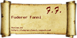 Fuderer Fanni névjegykártya